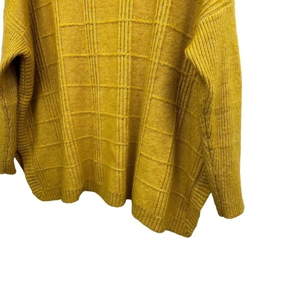 cabi Golden Yellow Oversized Long Sleeve Split Side Round Neck Sweater, Small - Picture 8 of 14